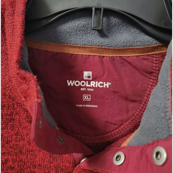 Woolrich Fleece Pullover Burgundy XL - Picture 5 of 7